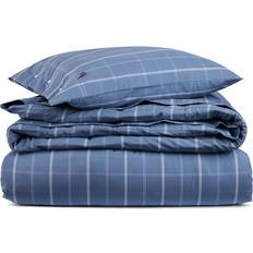 Lexington Sengetøj Lexington Checked Cotton Poplin Sengetøjssæt 220x220 cm Dynebetræk Blå
