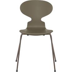Fritz Hansen Myren 3101 Fuldlakeret Stol Olive Green Brown Køkkenstol 81cm