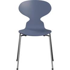 Fritz Hansen Myren 3101 Fuldlakeret Stol Dusk Blue Krom Køkkenstol 81cm