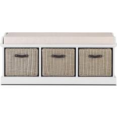 Brown - Steel Benches August Grove Anjou Brown 46cm Storage Bench