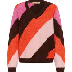 CULTURE Tröjor CULTURE Cudiga Pullover - Brun/Orange/Rosa