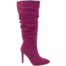 Green - Women High Boots Shein Elegant Stiletto Heel Knee-High Boots