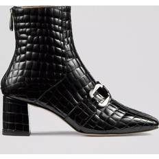 LK Bennett Ankle Boots LK Bennett Nadima Patent Croc Leather Ankle Boots - Black