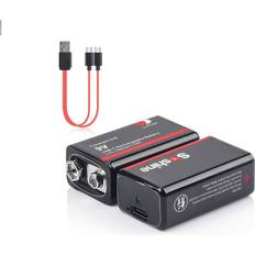 9V 1000mAh Rechargeable Battery USB-C Cable