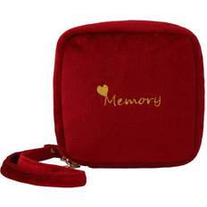 Red - Women Toiletry Bags & Cosmetic Bags Greenzech Portable Velvet Multifunction Makeup Bag - Wine Red