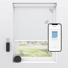 Mørklægning Rullegardiner MotionBlinds Trådløst Elektrisk Mørklægningsrullegardin Hvid 120x190cm