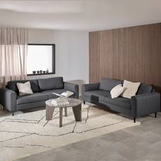 Steel Sofas Furniture To Go Omaha 3+3-Seater Set Basel Dark Grey Sofa 3 Seater