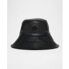 Moncler Dame Hatte Moncler Leather Bucket Hat - Black