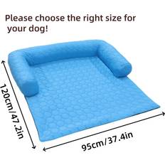 Pets MDSRJONE Summer Cooling Dog Bed 120 x 95 cm Blue