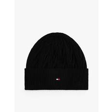 Tommy Hilfiger Mössor Tommy Hilfiger Flag Cable Knit Wool Blend Beanie - Black