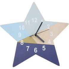 Wall Clocks Kid's Room ABOOFAN Blue Wooden Kids Wall Clocks