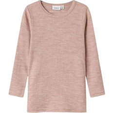Ull T-shirts Barnkläder Name It NMNWax Ull T-shirt Ull Rib Noos - Shadow Grå