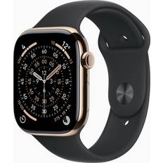 Apple Watch Series 11 Wearables Apple Watch Series 11, Gold Titanium, 46mm, GPS + Cellular, Sport Band Black
