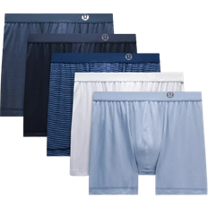 Lululemon Always In Motion Boxer 5" 5-pack - Twofold Stripe Washed Denim Club Blue/True Navy/Washed Denim/Starch Blue/Heathered Club Blue