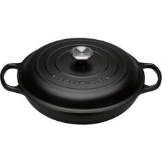 Le Creuset Signature Cast Iron Satin Black med låg 30cm