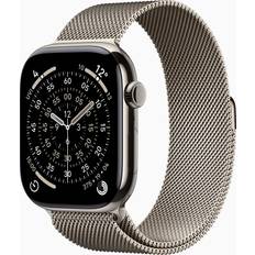 Apple Stål Smartwatches Apple Watch Series 11, Titanium, 42mm, GPS + Cellular, Milanese Loop Natural