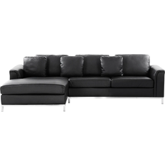 Beliani Oslo Right-Hand Black Sofa 270cm 4 Seater