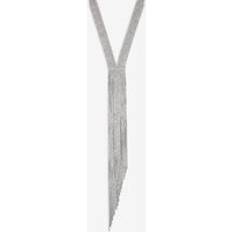 Hematite Crystal Long Y Drop Statement Necklace - Grey