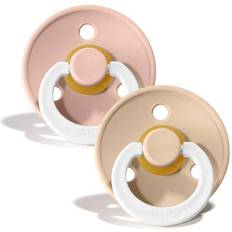 Bibs Colour Glow Pacifier Latex Round Size 2 2-pack Blush/Vanilla