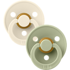 Bibs Colour Pacifier Latex Round Size 2 2-pack Sage/Ivory
