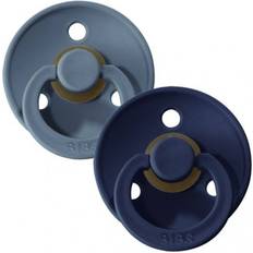 Bibs Colour Pacifier Latex Round Size 2 2-pack Deep Space/Petrol