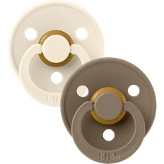 Bibs Colour Pacifier Latex Round Size 2 2-pack Dark Oak/Ivory