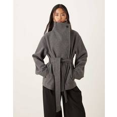 Gina Tricot Ytterkläder Gina Tricot Kort Jacka Med Hög Krage - Grå