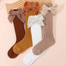 Jersey Socks Children's Clothing Shein Solid Color Bow Tie No Show Flat Socks