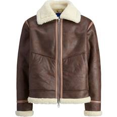 Brun - Læderjakker Jack & Jones Pilotjakke Jorliverpool Choko/Hvid