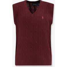 Polo Ralph Lauren Veste Polo Ralph Lauren V-hals Ærmeløs Uld Kashmir Sweater - Brun