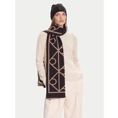 Calvin Klein Beige Hovedbeklædning Calvin Klein Logo Scarf and Beanie Gift Set - Black