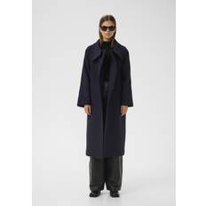 InWear Dame Overtøj InWear Thoraiw Collar Coat R Overgangsfrakke - Marine Blue