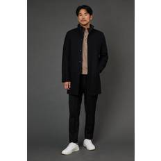 Burton Signature Funnel Neck Wool Blend Coat With Insert - Black