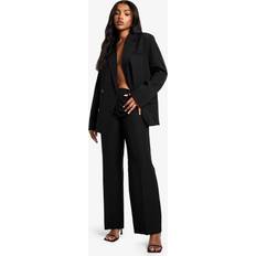 Boohoo Slim Trousers boohoo Woven Tailored Slim Straight Leg Trouser - Black