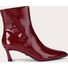 Marcia Heeled Faux-Leather Ankle Boots - Red Patent