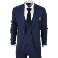 Natural Suits Truclothing IM1 Classic Plain 3 Piece Suit - Navy
