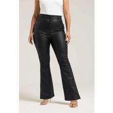Flare Trousers & Shorts Yours Curve Coated Flare Trousers Plus Size - Black
