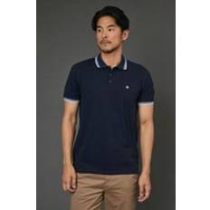 Natural Polo Shirts Tom's of Maine Tipped Collar Polo Shirt - Navy
