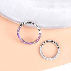 Shein Opal Nose Ring 316L Stainless Steel Diaphragm Ring - Hypoallergenic