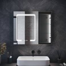 Elegant Bathroom LED Anti-Fog Mirror Cabinet