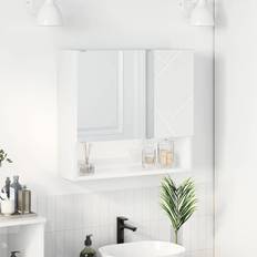 vidaXL Spegelskåp Vit Högglans 59 x 17 x 55 cm