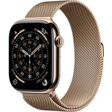 Apple Watch Series 11, Titanium, 46mm, GPS + Cellular, Milanese Loop Gold