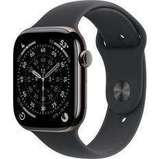 Apple Watch Series 11, Slate Titanium, 46mm, GPS + Cellular, Sport Band Black