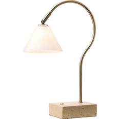 Beige - Indbygget strømafbryder Bordlamper Halo Design Question Portable Antique Messing/Opal Bordlampe 31cm