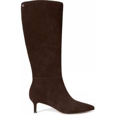 Ralph Lauren Boots Ralph Lauren McKay Suede Kitten Heel Knee Boots - Brown
