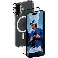 Samsung Galaxy A16 Mobile Phone Cases PanzerGlass 3-in-1 Protection Bundle for iPhone 16 Transparent