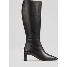 LK Bennett Boots LK Bennett Margarite Leather Heeled Knee Boots - Black