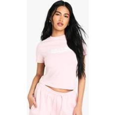 Boohoo M T-shirts boohoo Dallas Slogan Puff Print Baby T-Shirt - Pink