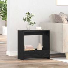 Kvadratiske - MDF Småborde vidaXL Sideskab Sort Eg 50x26x50 cm Konstrueret Træ Småbord