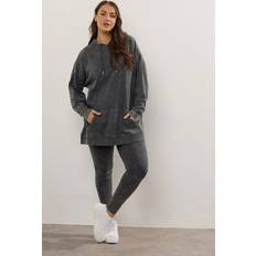 Tights & Stay-Ups Yours Curve Acid Wash Leggings - Dark Grey